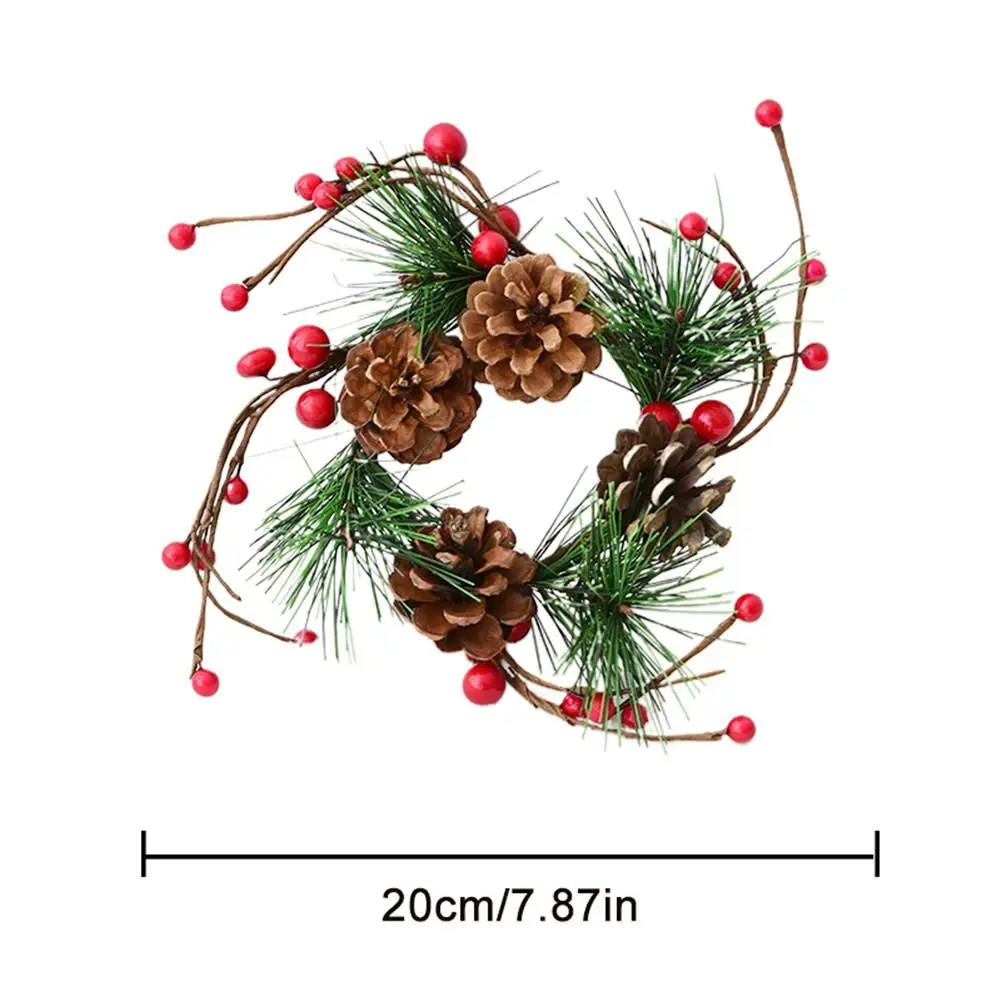 Christmas Wreath Pine Cone Rattan Christmas Door Decoration Bell Pendant Diy New Year Thanksgiving Christmas Wreath Decorations