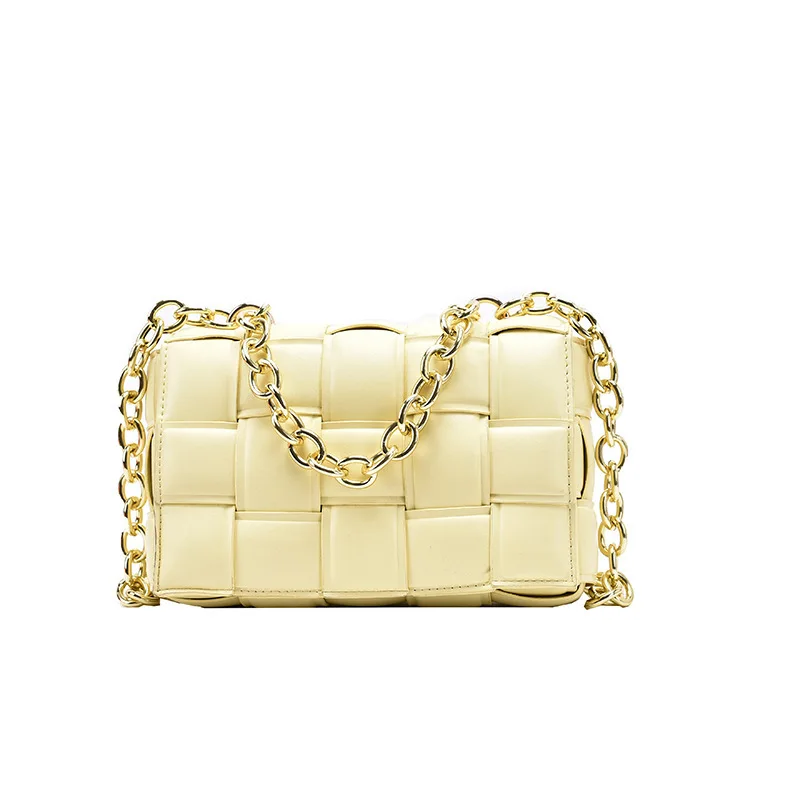 

Large Crossbody Bag for women Weave Flap bags 2020 PU High quality designer Luxury handbag Heavy chain Shoulder Messenger Bag