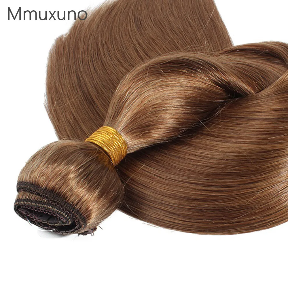 One piece human hair clip hair smooth long straight hair Color #8