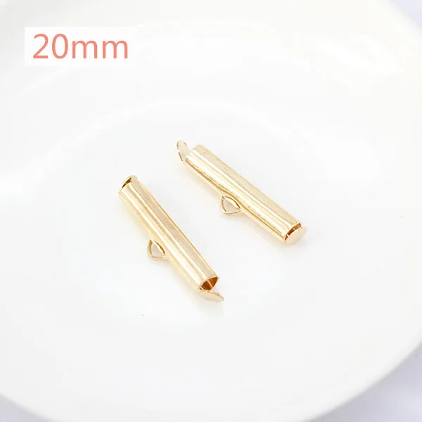 20mm kc gold 50p 10/13/16/20/25/30/35/40 мм цвета: золотистый, серебристый трубы торцевые крышки слайдера ювелирные изделия выводы разъем Бисер скользить по конец застежка с пряжкой - Цвет: 20mm kc gold