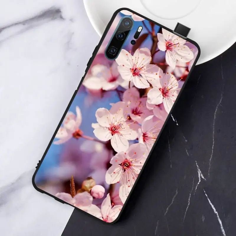 

Rose pink cherry blossom Phone Case For Huawei honor Mate P 10 20 30 40 Pro 10i 9 10 20 8 x Lite