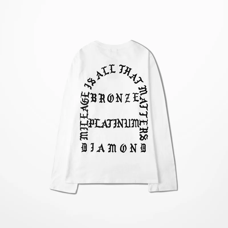Ulzzang корейский стиль High Street бренд Kanye Кокосовая футболка с длинным рукавом буквенный принт пара оверсайз S~ 3XL