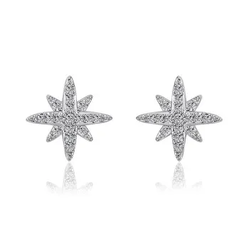 

Fashion Personality Star Stud Snowflake Star Earrings Women's Micro Inlaid Simple Versatile Earrings C106rmnfv