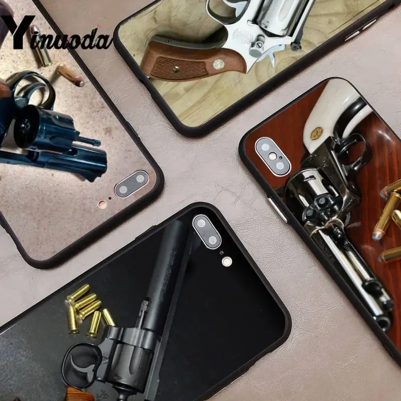 

Gun Revolving pistol Phone Case cover for iphone 13 6 6S Plus 5 5S SE coque for iphone 13 XR 11 Pro Promax