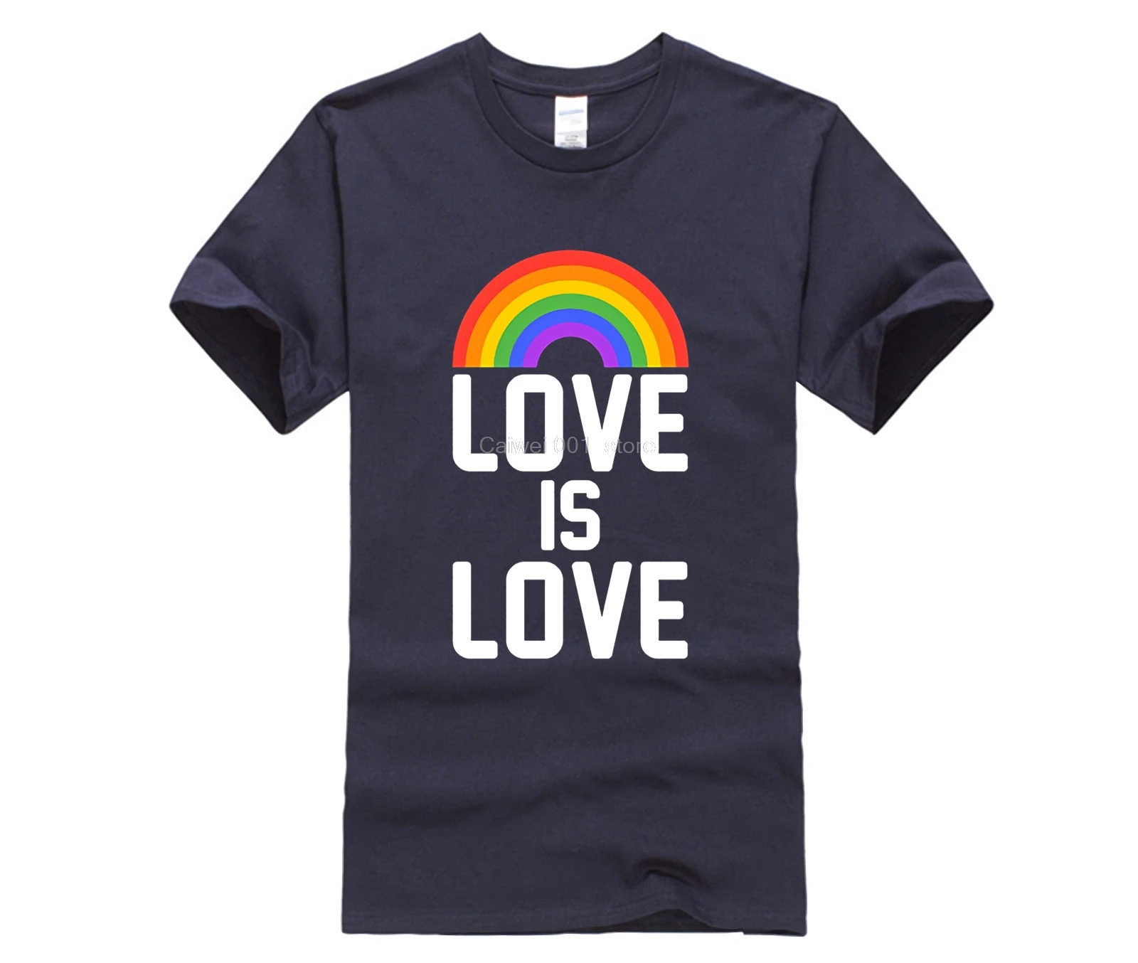

women Love Is Love Rainbow Gay Streetwear Short Sleeve Funny Print Men Summer round neck cool man's T shirt