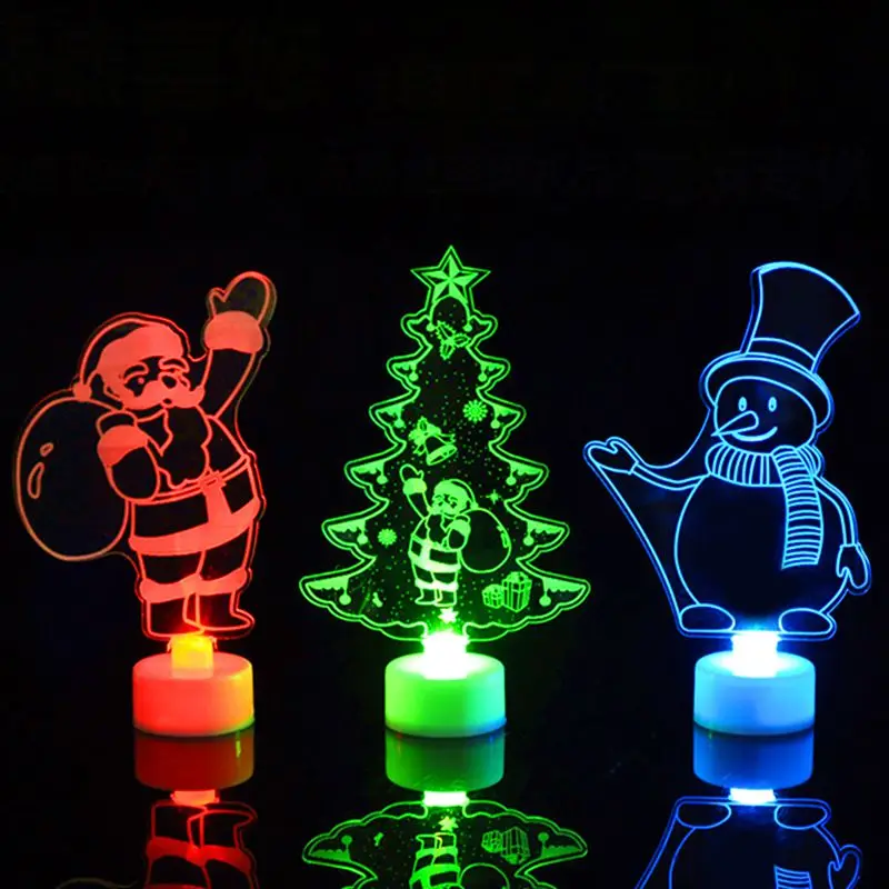 

Christmas LED Night Lights Colorful Acrylic Table Lamp For Party Gift Touch Light Bedroom Festive Party Supplies