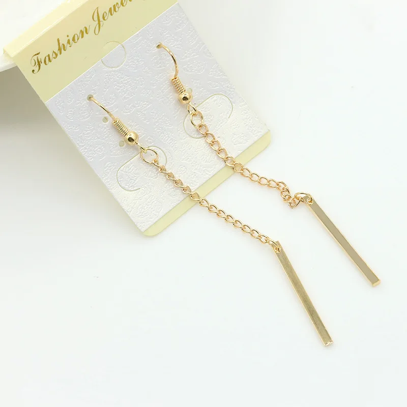 Женские длинные висячие серьги boucle d'oreille простые золотого/серебряного цвета