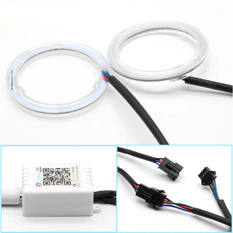 1 комплект автомобильные кольца RGB Angel Eyes COB для фар 60 мм 70 80 90 100 110 120 мм|Аксессуары