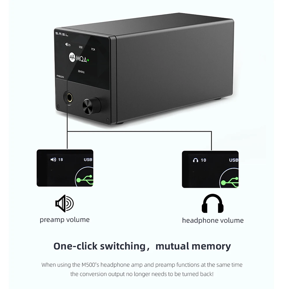 SMSL M500 USB DAC усилитель для наушников ES9038PRO ES9311 XMOS XU 208 32bit 768kHz DSD512 Hi Res аудио