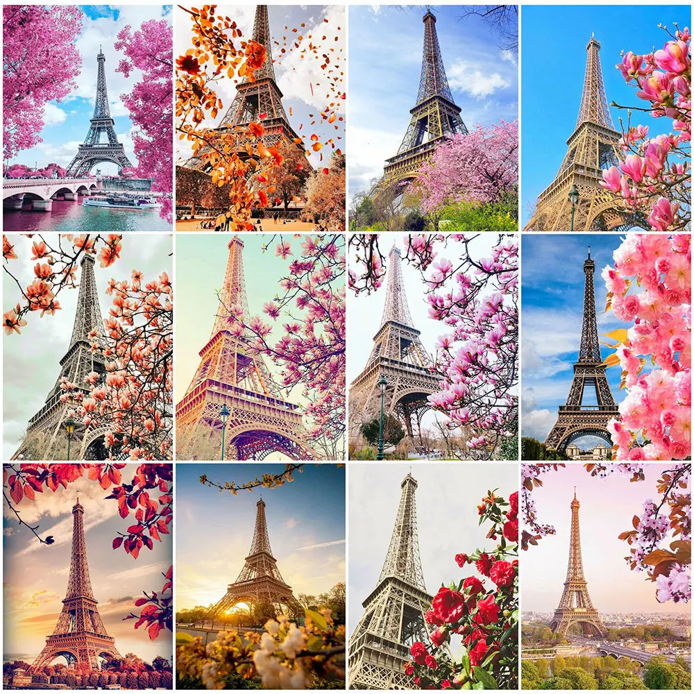 

Алмазная вышивка «Эйфелева башня», пейзаж, стразы