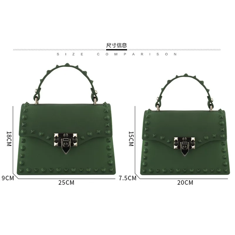 

Fashion Frosted Matt Rivet Top-handle Bag Women's Shoulder Bag Crossbody Baguette Female Handbags