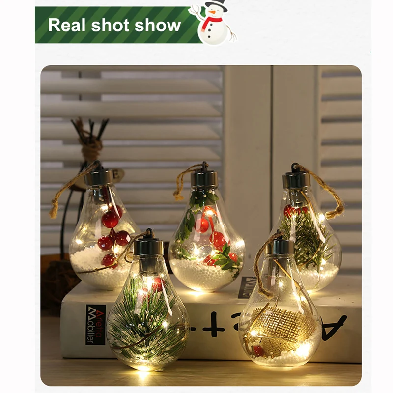 Рождественская светодиодная гирлянда с шариками водонепроницаемая лампочками