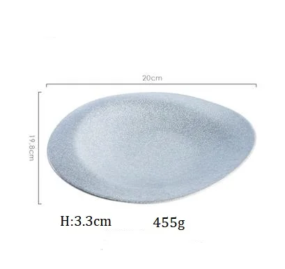 20 CM Plate NIMITIME1 шт., японский стиль, керамическая Ретро миска для салата из риса с камнем, тарелка для фруктов, тарелка для суши, десертный ужин, домашняя посуда - Цвет: 20 CM Plate