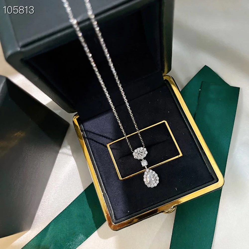 

Hot Brand 925 Sterling Silver For Women Fashion New Jewelry Top Quality Crystal One Zircon Vintage Simple Pendant Necklace
