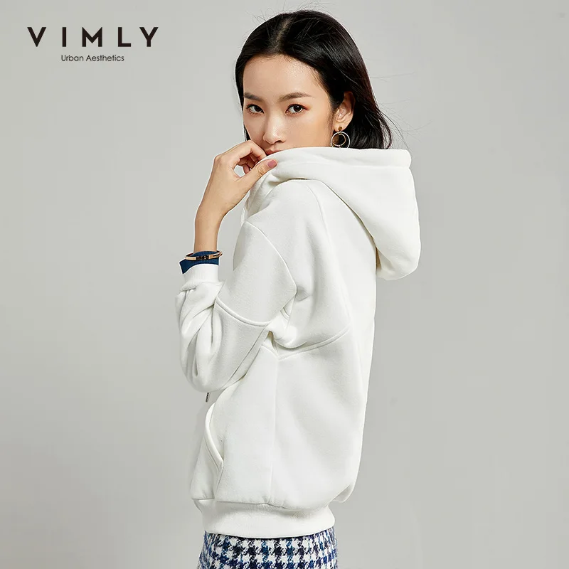 Женские толстовки Vimly зимняя модная новинка толстая одежда с капюшоном и