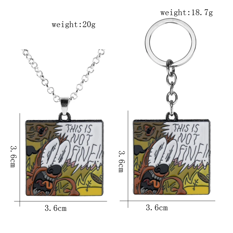 Anime Cartoon This Is Not Fine Everything On Fire Metal Enamel Pendant Keychain Keyrings For Kids Children Women/Men Gift | Украшения и