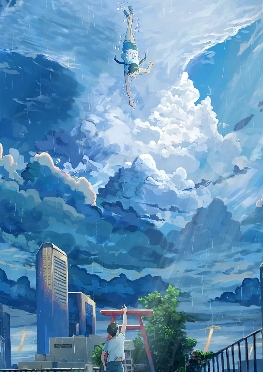 Makoto Shinkai японское аниме фильм выветривание с вами покрытый плакат и печать белая бумага картина Decorativefor домашний декор