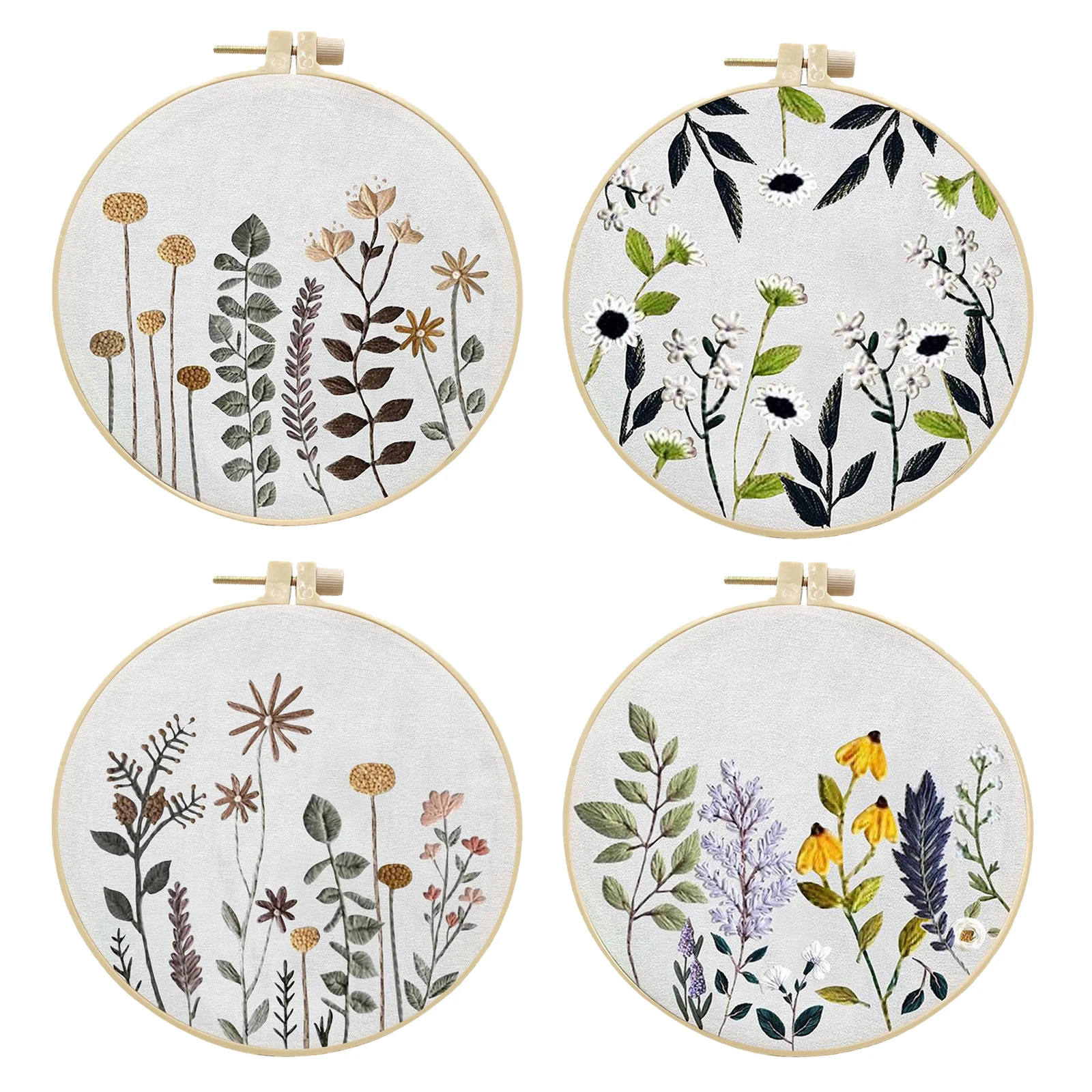 

Embroidery Cross Stitch Kit with Hoops Beginners Needlepoint Kit DIY Craft