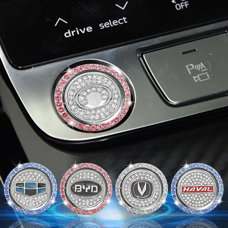 

1pcs New Car Diamond One-Click Start Stop Ring Sticker for Hyundai I30 2016 I10 I20 I40 2020 2021 Hb20 Ix35 2013 Car Accessories