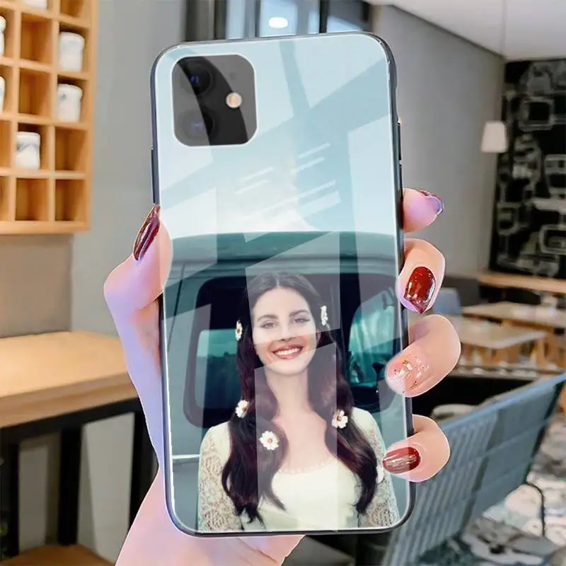 

ZFGHSHYQ Lana Del Rey Phone Case Tempered Glass For Iphone6plus 6S 7 7plus 8 X XS XSmax XR 11 12 Pro Max 12mini