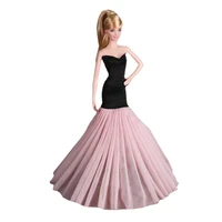 11 5 black pink wedding dress for barbie doll clothes for barbie outfits princess fishtail party gown 16 dolls accessories toy
