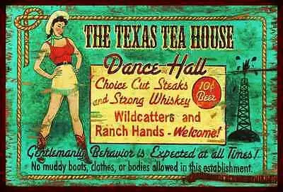 Танцевальный зал Техасского чайного дома винтажная металлическая жестяная