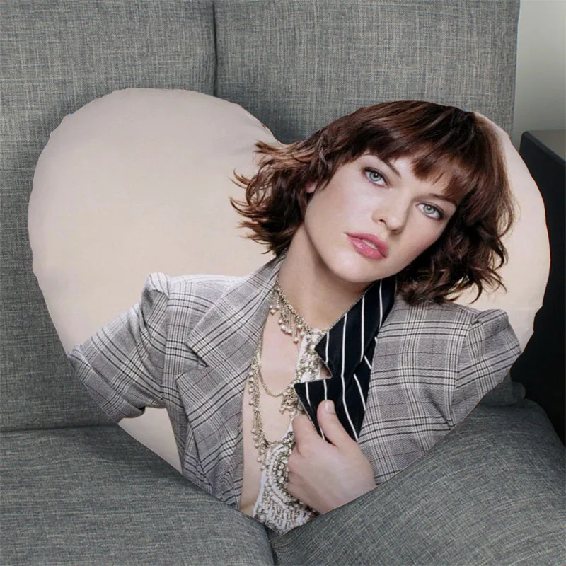 Модель Милла Йовович подушка для актера певицы наволочки в форме сердца