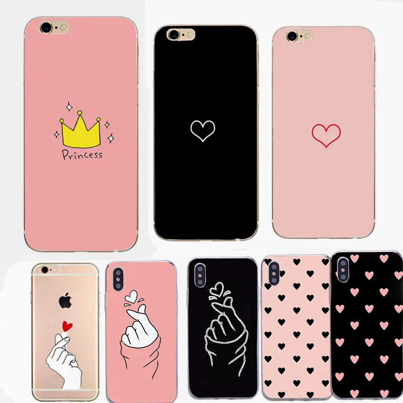 

Silicone Love Heart Phone Cases For iPhone SE 2020 X XR XS Max Soft Cover For iPhone 6 6S 7 8 Plus 5 5S SE Shell