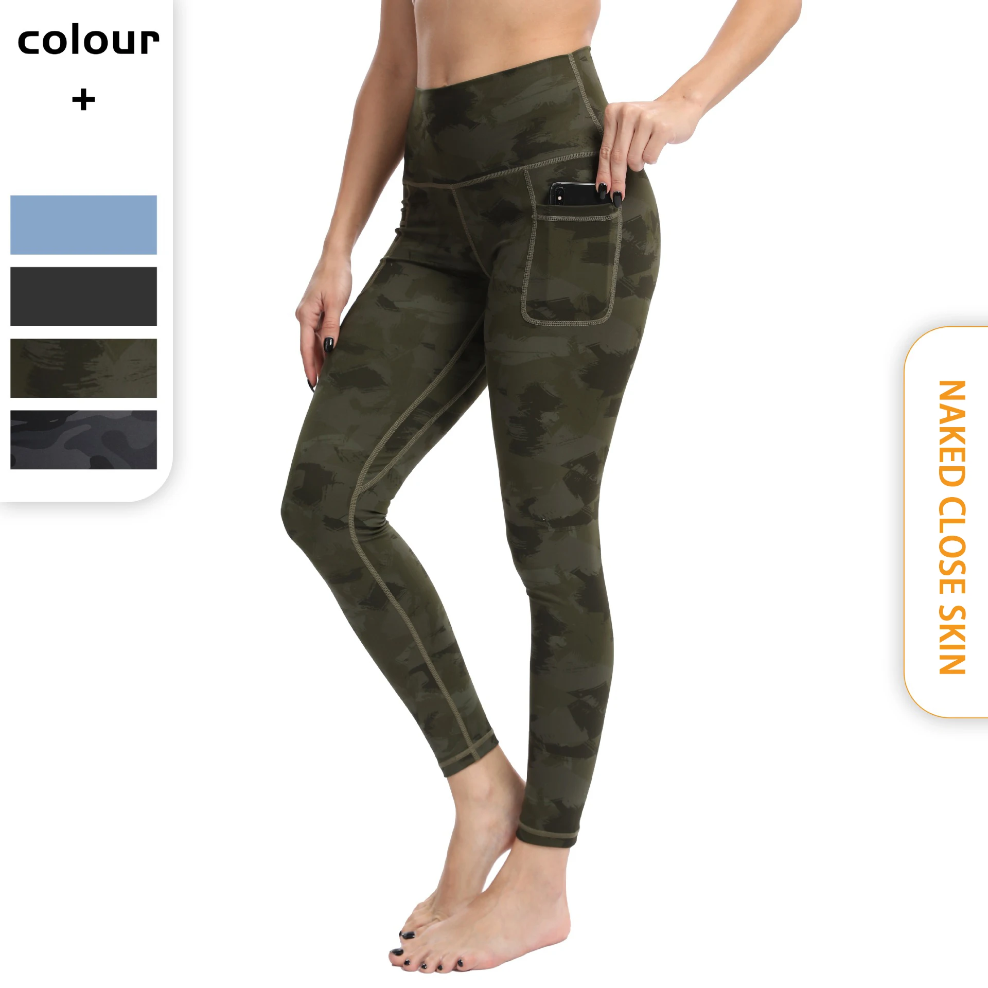 

Женские Штаны Для Йоги SALSPOR, спортивные Леггинсы с высокой талией для фитнеса, стильные эластичные леггинсы, телесного цвета