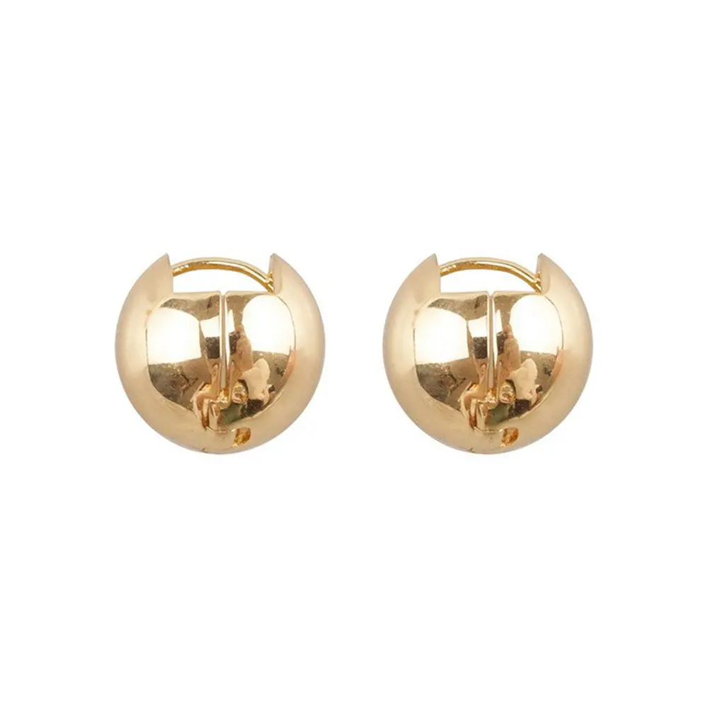 

High Polished Ball Earrings Stud Gold-plated Round Ball Earrings Gold Sterling Stud Earrings Attract Jewelry