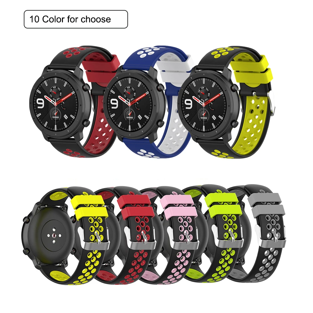 

Sport Strap for Samsung Galaxy Watch 42mm 46mm smartwatch Band Silicone Watchband Bracelet For Huawei watch gt 2 for Amazfit GTS