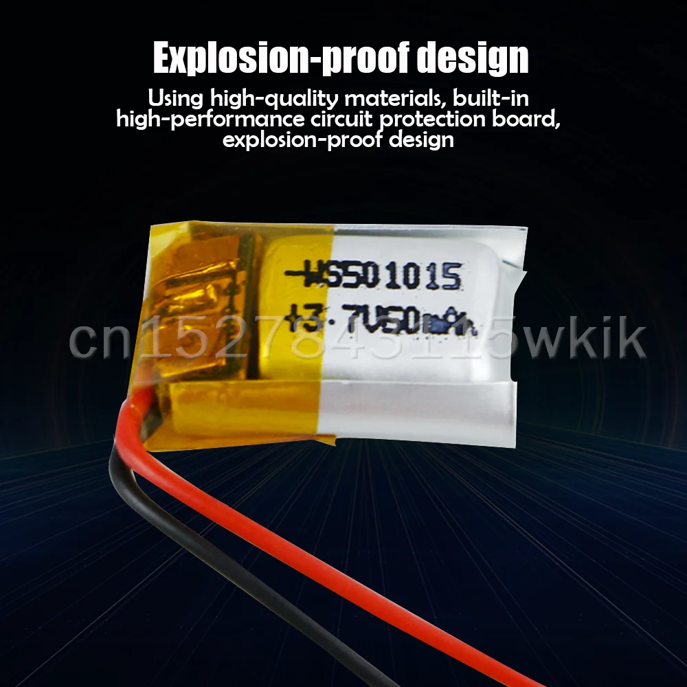 501015 3.7V 60mAh Lithium Polymer LiPo Rechargeable Battery For MP3 MP4 MP5 Bluetooth headset Hearing Aid GPS Locator Counter |