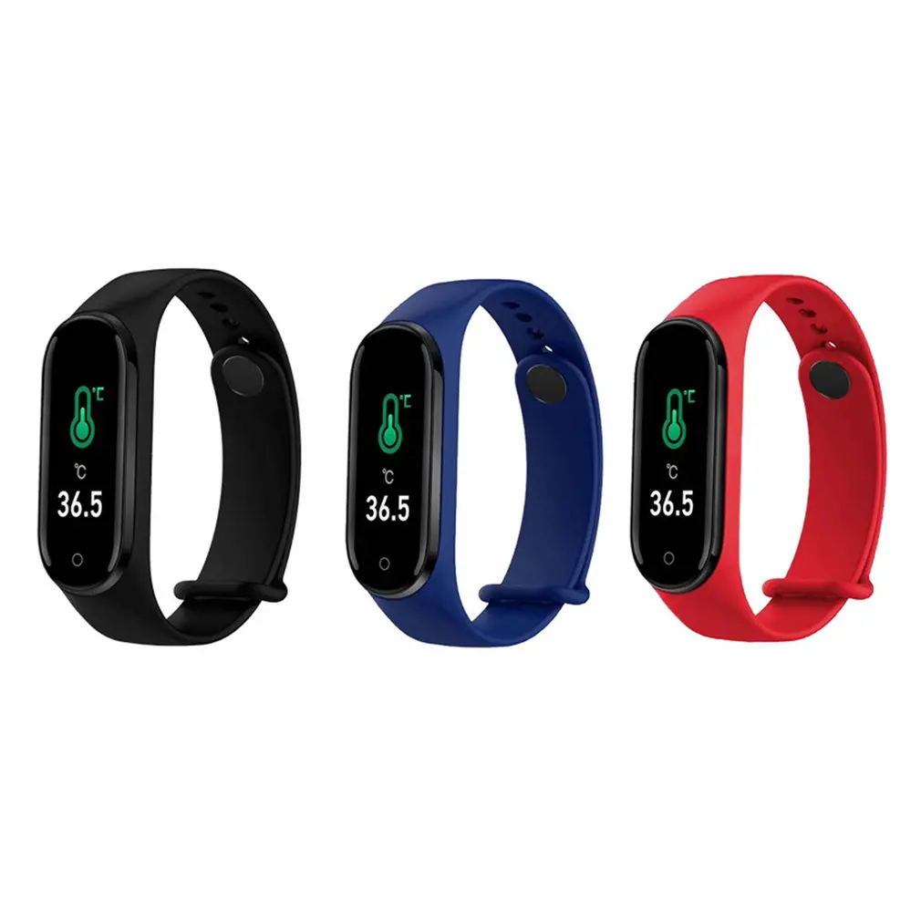 

M4 Pro Smart Band Thermometer New M4 Band Fitness Tracker Heart Rate Blood Pressure Fitness Bracelet Smart watch For Android IOS