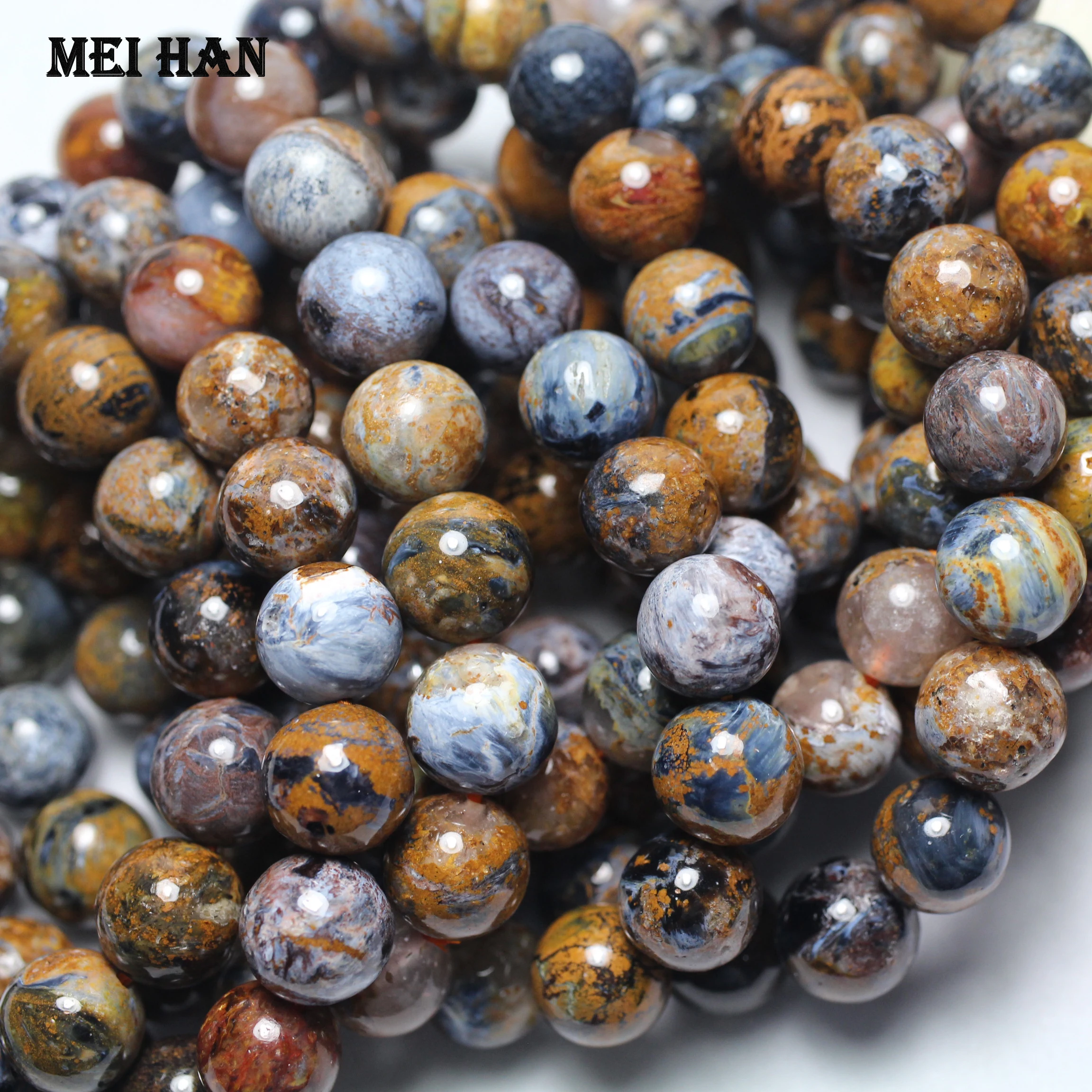 Meihan Бесплатная доставка (1 браслет) A + натуральные Гладкие Круглые бусины