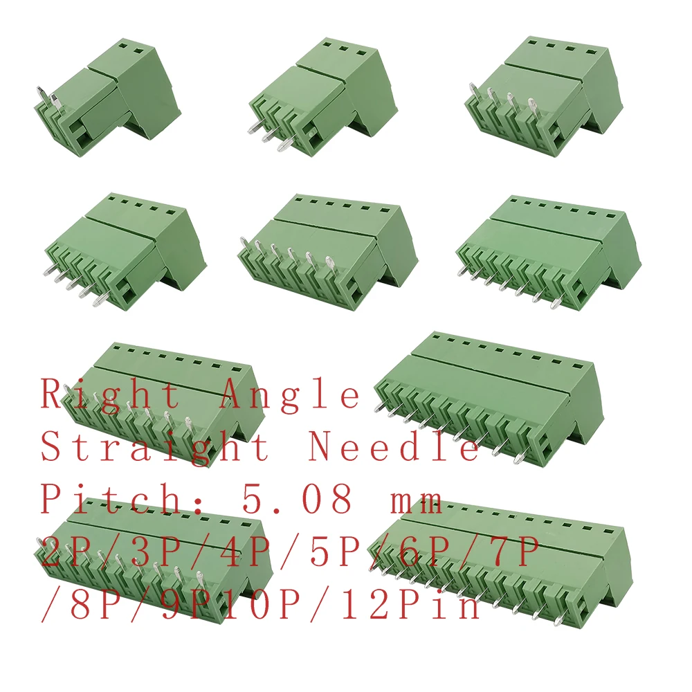 2 12Pin 2EDG5.08 PCB винтовой клеммный блок разъем 2EDG 5 08 мм Шаг прямой иглы/прямоугольный