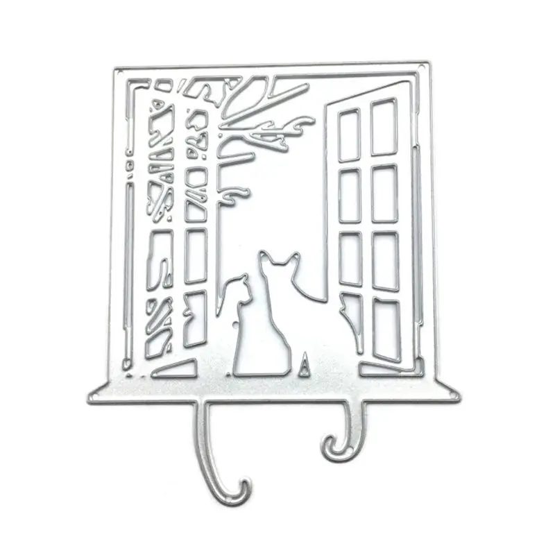 

Window Cat Metal Cutting Dies Stencil Scrapbooking DIY Album Stamp Paper Emboss