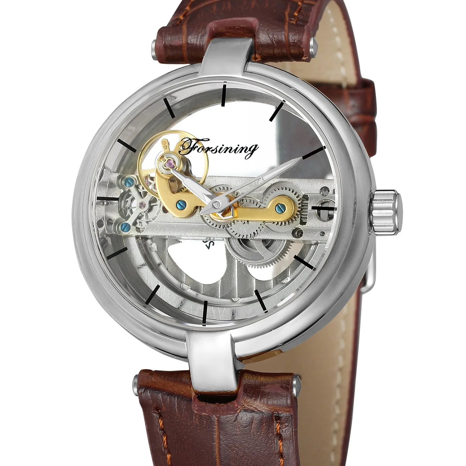 Ультратонкие серебряные автоматические механические мужские часы Tourbillon из натуральной кожи ремешок прозрачный циферблат спортивные часы мужские Relojes