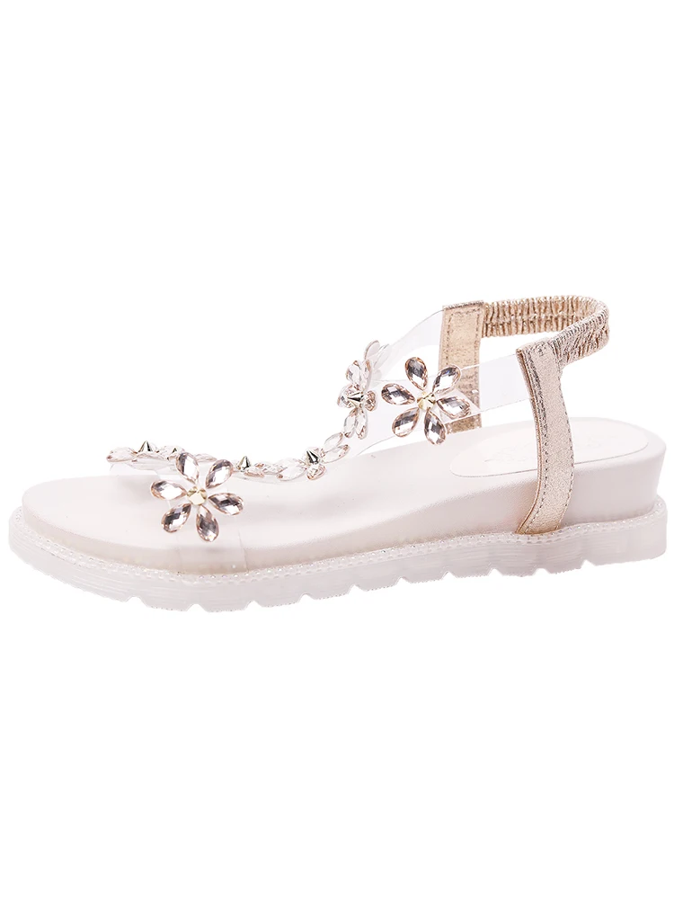 

2021 Women Sandals New Summer Ladies Shoe Flat Gladiator Back Strap Beach Sandal Peep Toe Fashion Casual Walking Sandalias Mujer