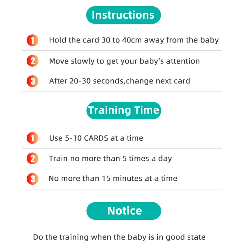 

Montessori Baby Toys Black White Flash Cards High Contrast Visual Stimulation Learning Activity Flashcards Baby Color Card Toy