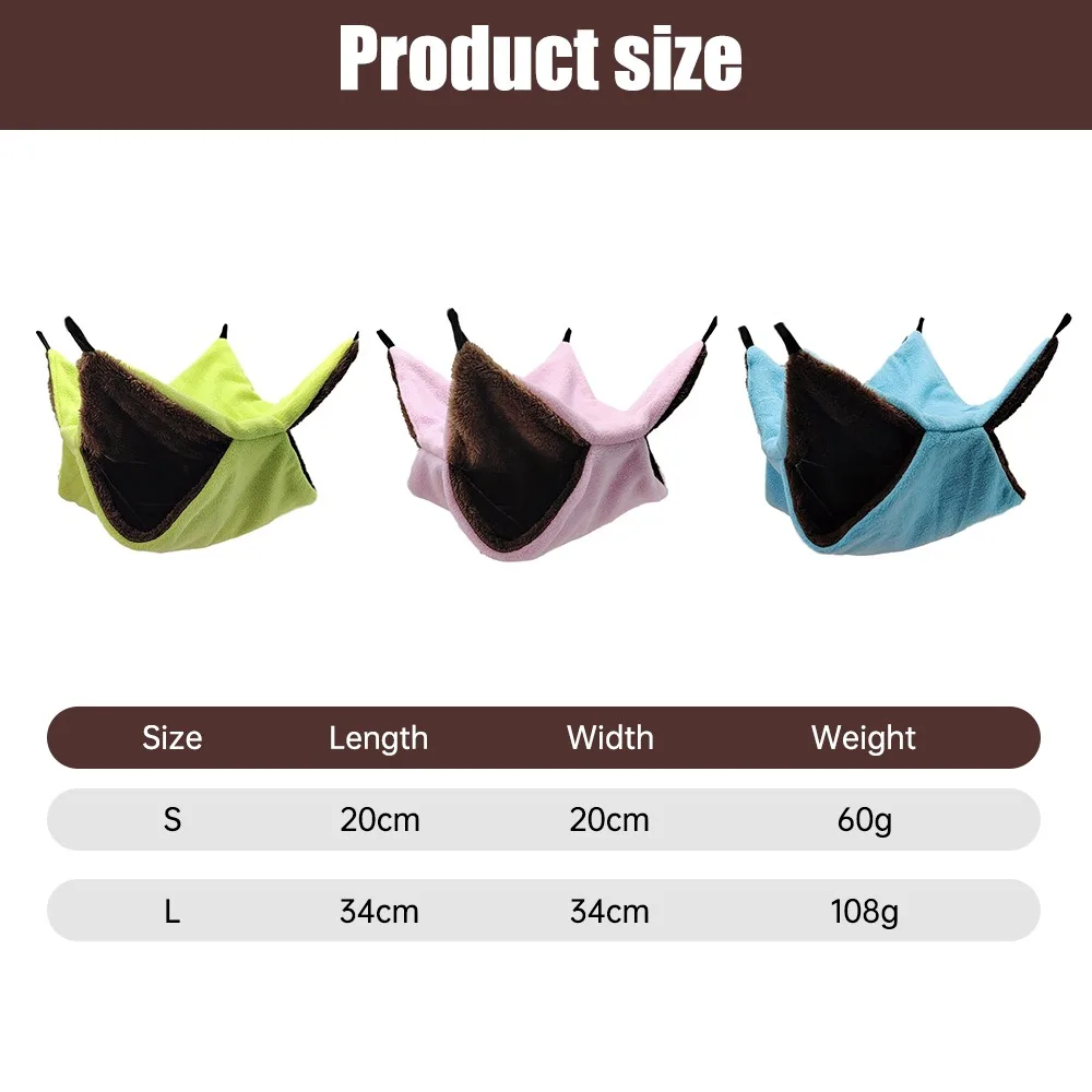 

Pet Hammock Double Layer Soft Winter Warm Chinchilla Squirrel Hanging Nest Hamster Sleeping Bed Small Pets Supplies O23 20