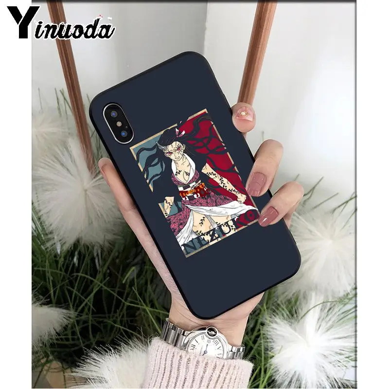 Yinuoda аниме Demon Slayer Kimetsu no Yaiba TPU мягкий черный чехол для телефона Apple iPhone 8 7 6 6S Plus X XS MAX 5 5S SE XR
