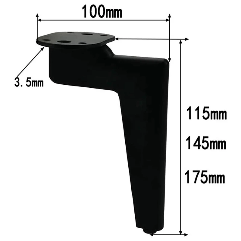 

Metal Furniture Sofa Legs Metal Table Cabinet Legs Replacement Parts DIY TV Cabinet Wine Cabinet Black Support Legs