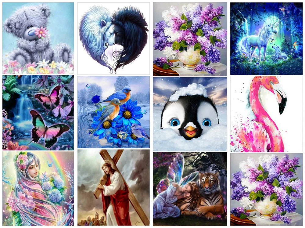 Алмазная живопись 5D &quotсделай сам&quot персонажи животные пейзаж крест Набор