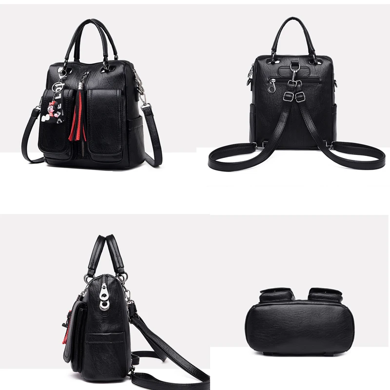 Occident fashion backpacks for school teenagers girls leather travel backpack women purses 2019 designer satchel | Багаж и сумки
