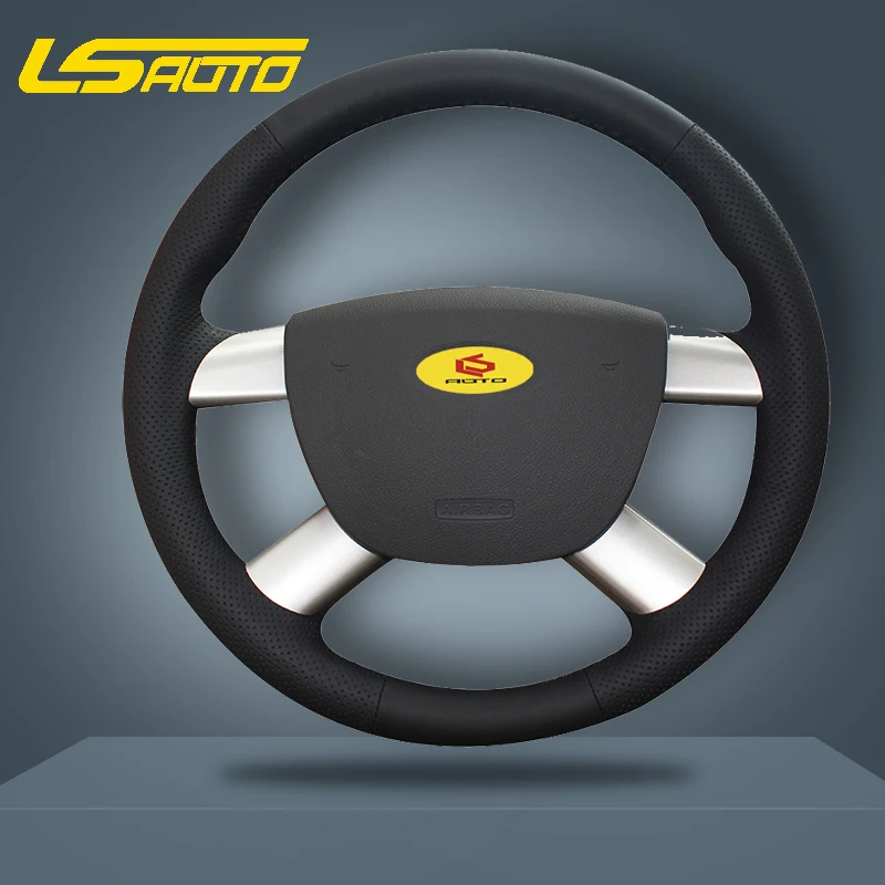 Оплетка на рулевое колесо для Ford Kuga 2008 2011 Focus 2 2005 C MAX 2007 2010 cache воплощение Ford|Чехлы