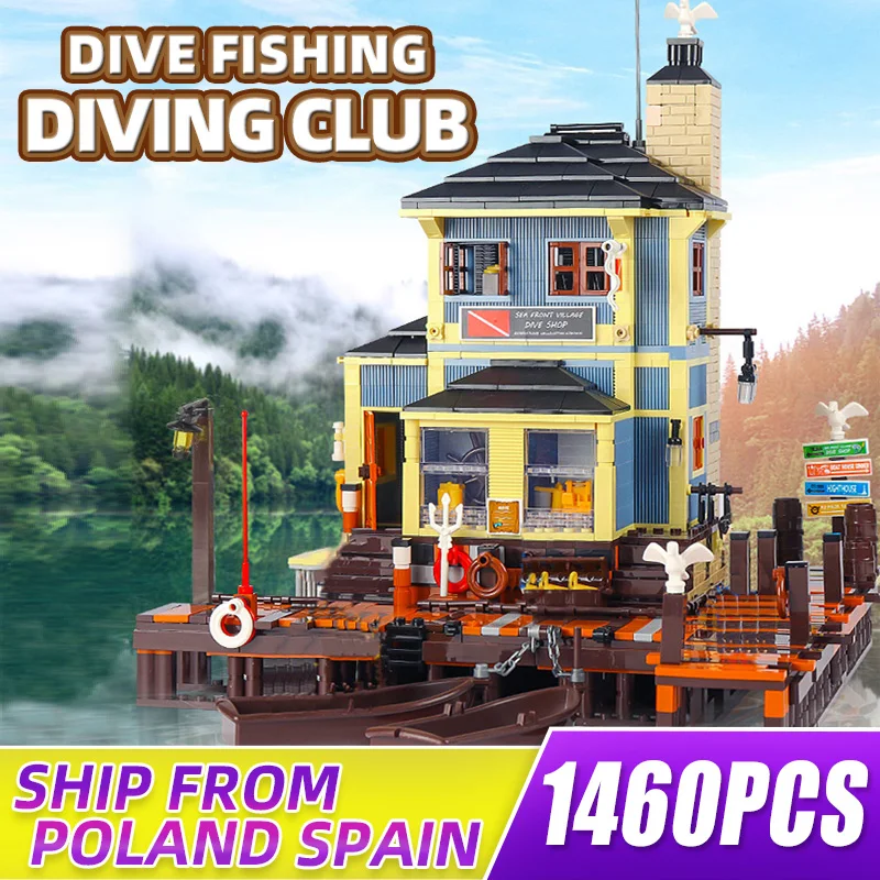 

2200PCS MOC Streetview Building model Toys The Dive Shop Model Building Blocks Bricks Kids Educational DIY Toys Birthday Gifts