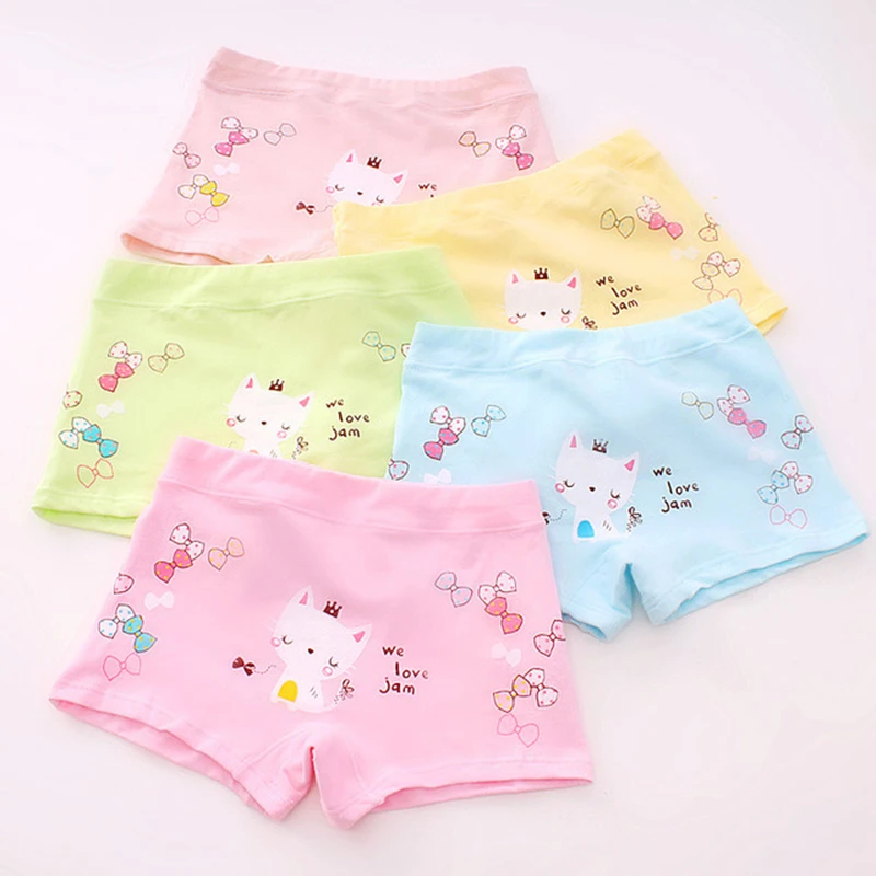 5 шт./лот хлопковое нижнее белье для девочек детские штаны трусы боксеры