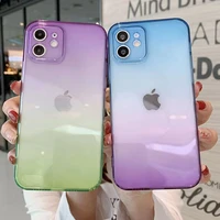 moskado gradient color transparent phone cover for iphone 11 pro 12 pro max x xr xs max 7 8 7plus shockproof soft silicone cases