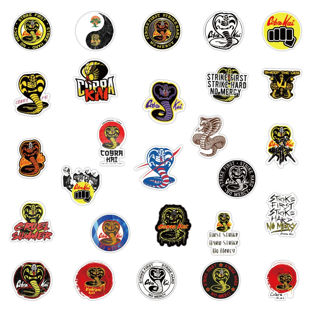103050pcs classic tv show cobra kai graffiti stickers diy snowboard laptop luggage guitar car funny decals sticker kids toys free global shipping