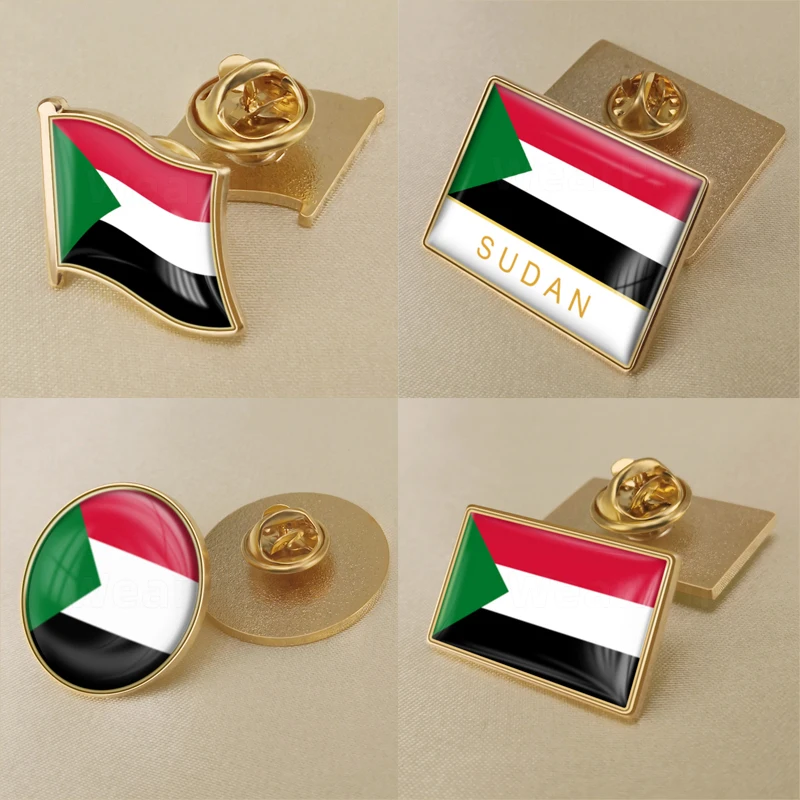 

Coat of Arms of Sudan Sudanese Map Flag National Emblem Brooch Badges Lapel Pins